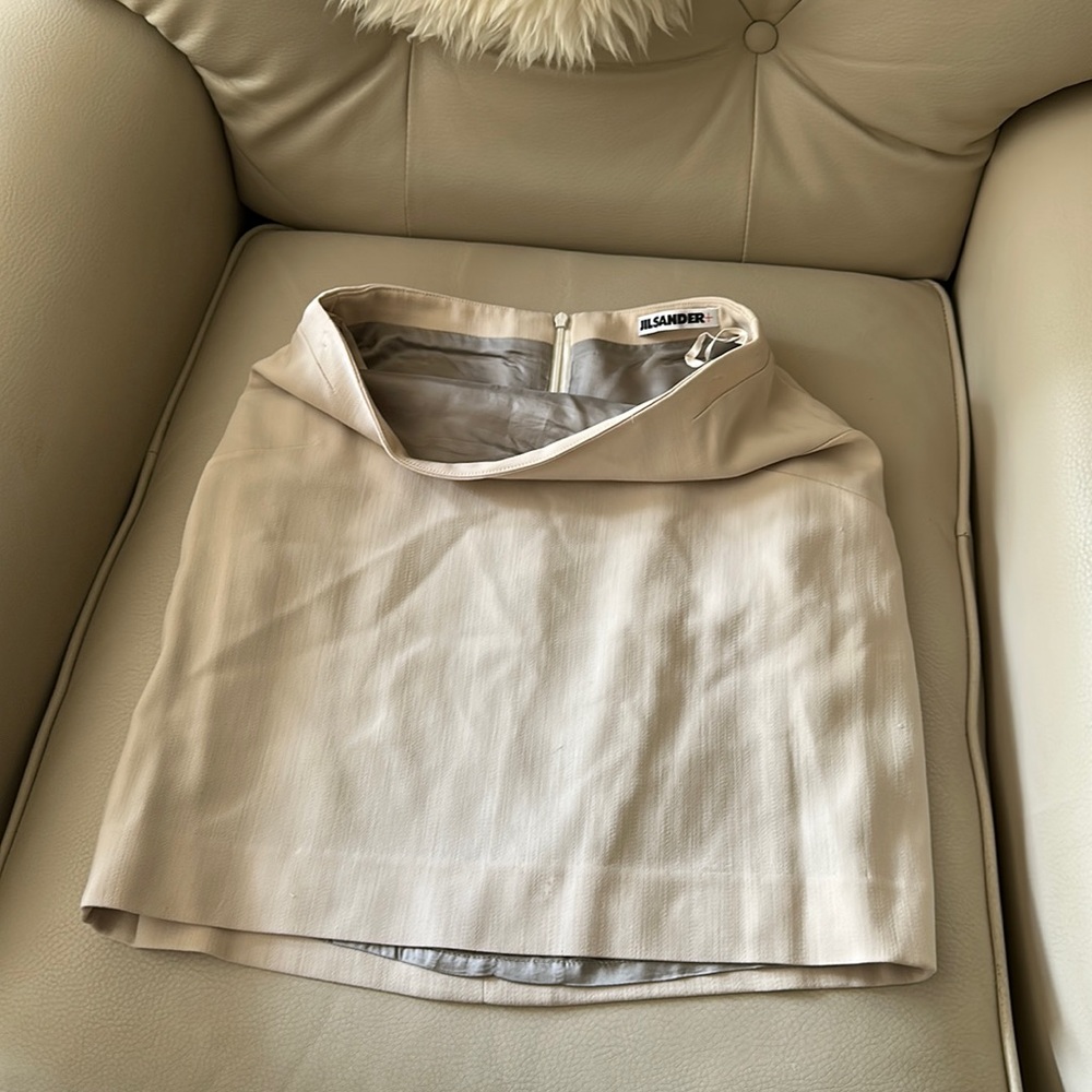 JIL SANDER Cream High Waisted Skirt